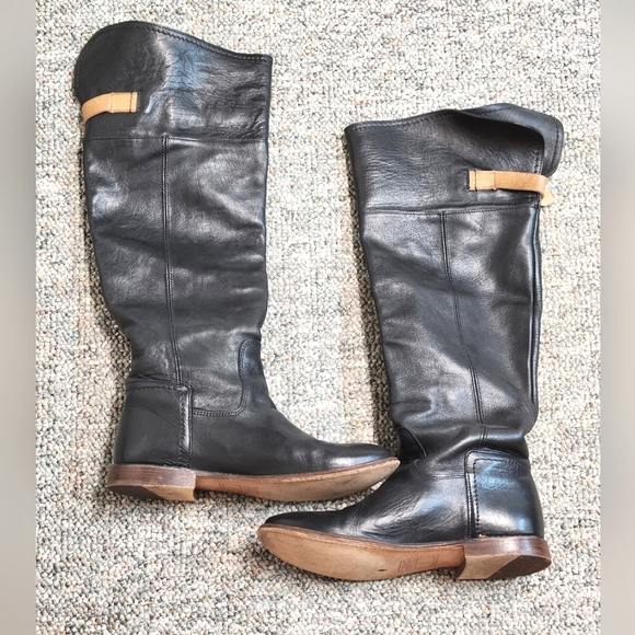 Frye Paige Black Tall Riding Boots Style 77061 Size 6 1/2 - Picture 2 of 8